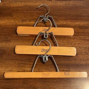 Set of 3 vintage setwell wood/metal hangers